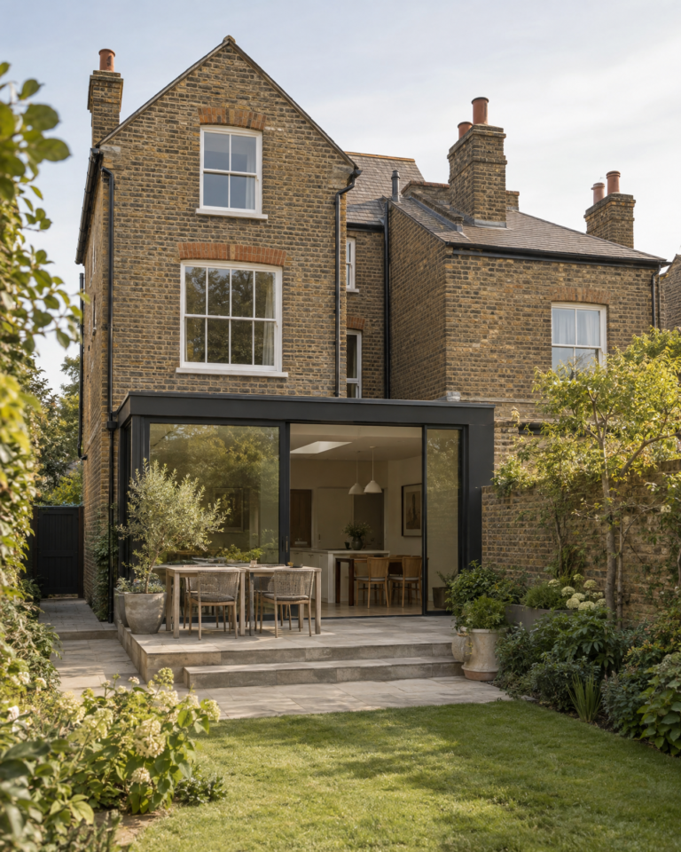 Period brick home with contemporary rear extension