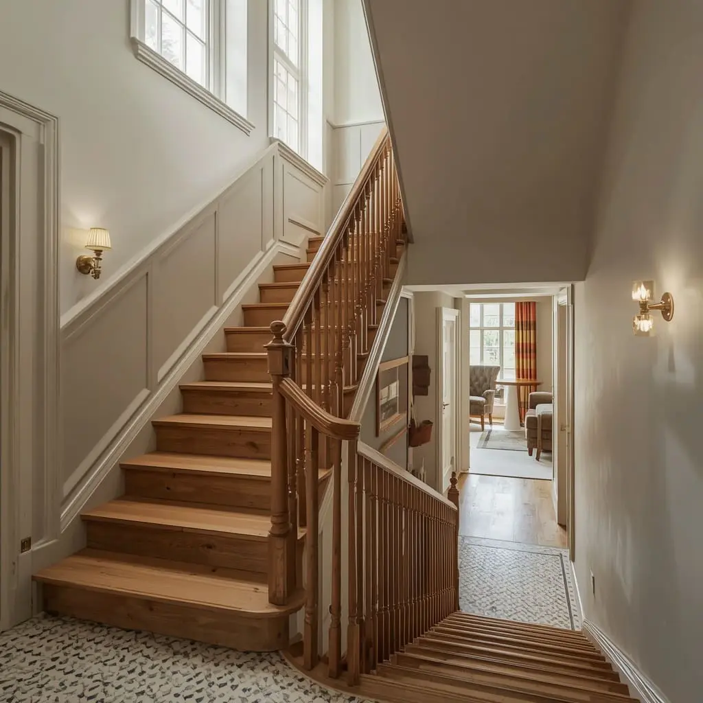 Hallway and staircase within a characterful period home.