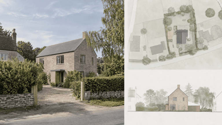 New build home with site plan and elevation
