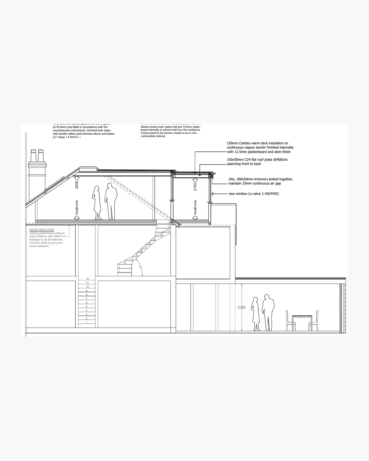 Historic residential coordinated elevation drawings, anonymised and presented in monochrome.
